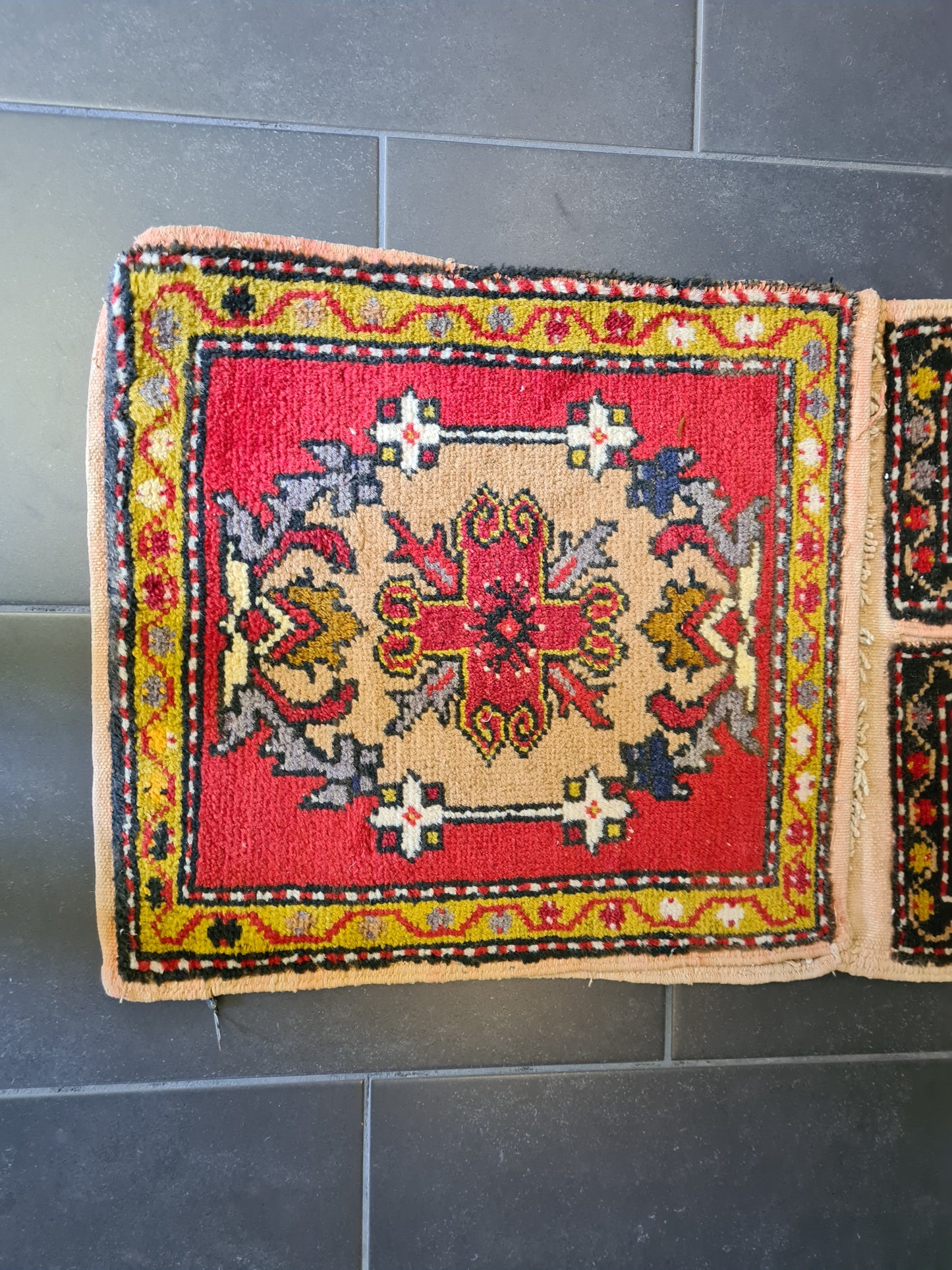 Antiker Handgeknüpfter Perser Teppich Satteltasche Orientteppich Sammlerstück 134x48cm