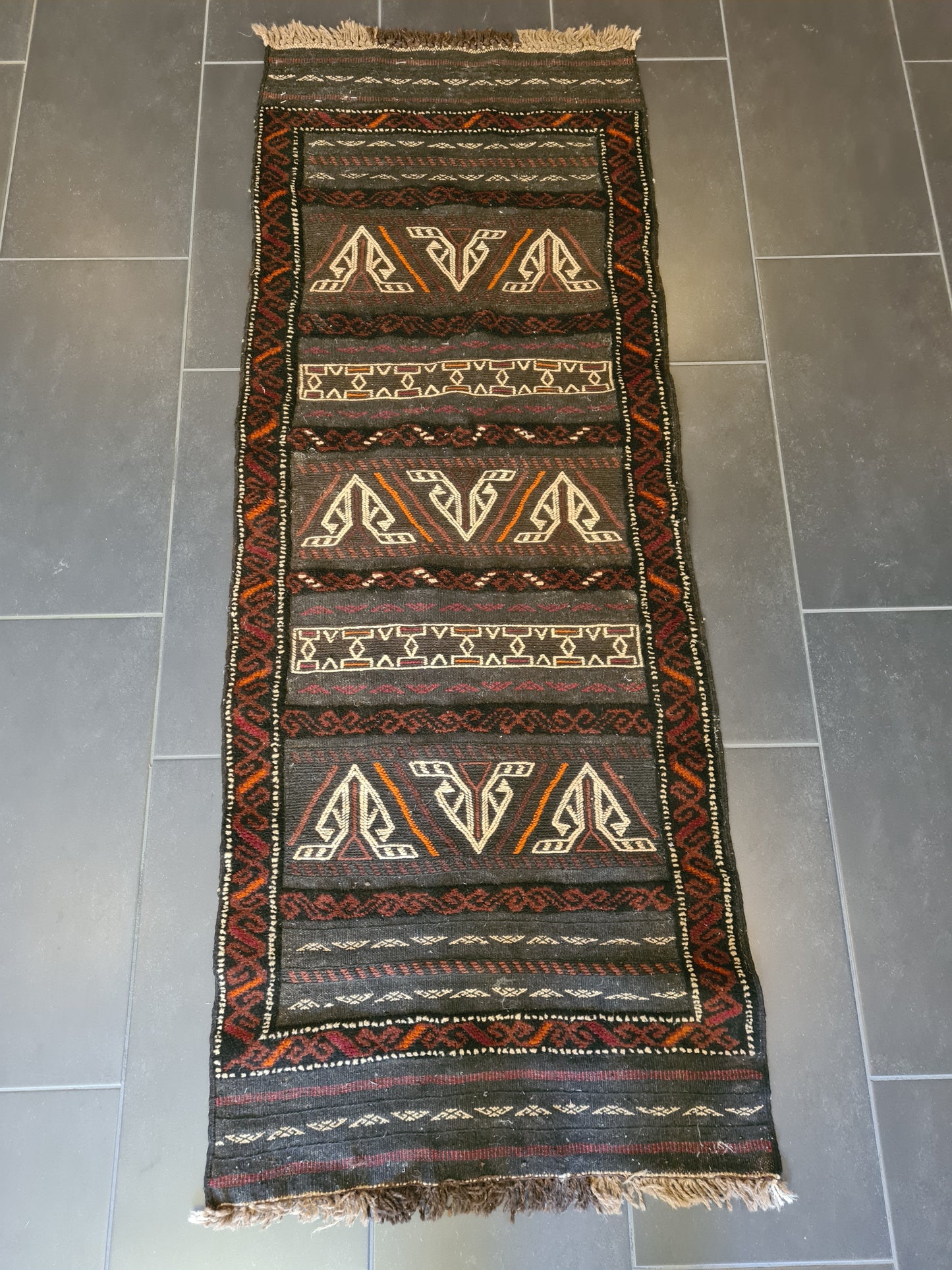 Antiker Handgeknüpfter Perser Teppich Belutsch Orientteppich Sammlerstück 177x60cm