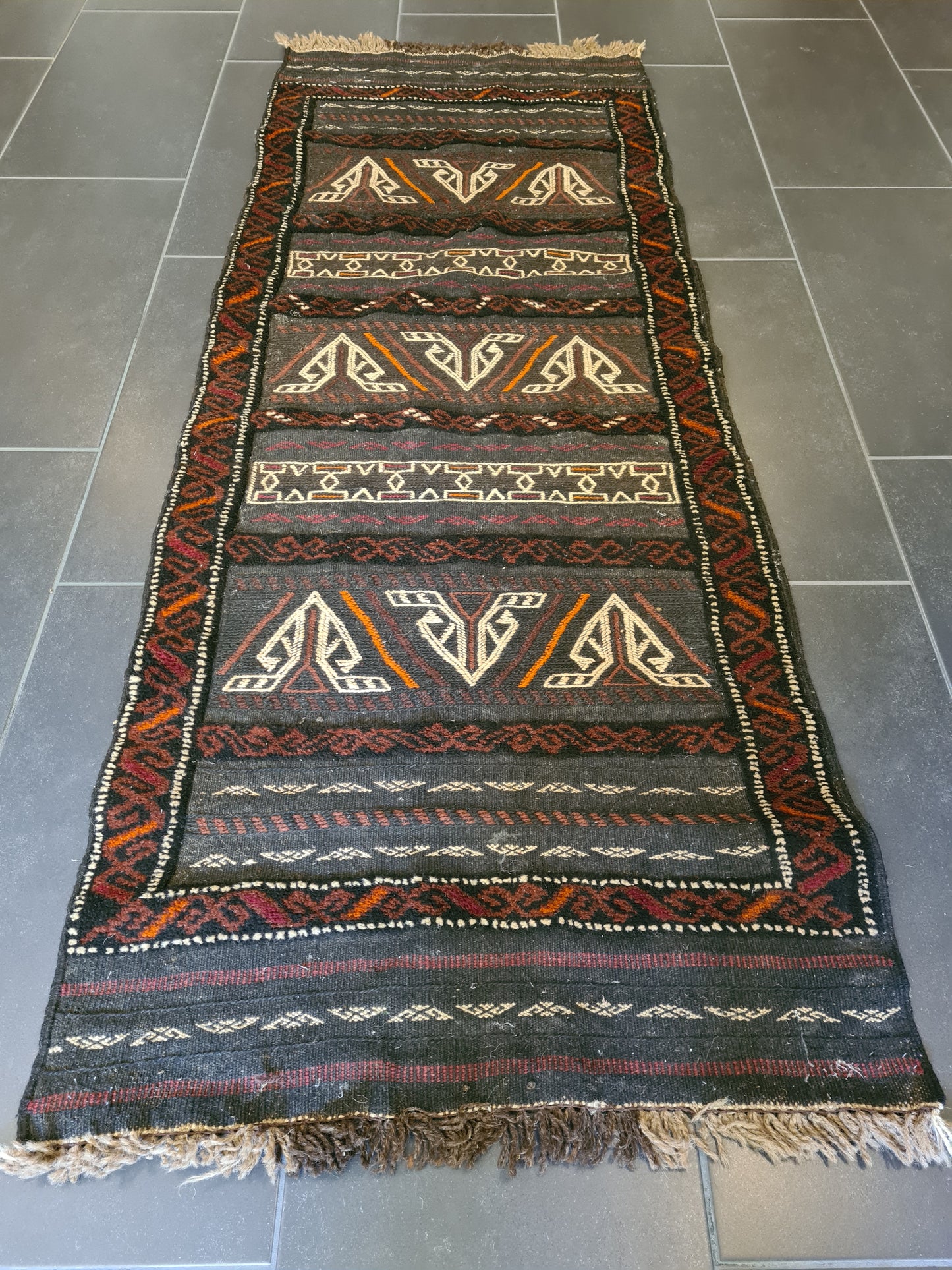 Antiker Handgeknüpfter Perser Teppich Belutsch Orientteppich Sammlerstück 177x60cm