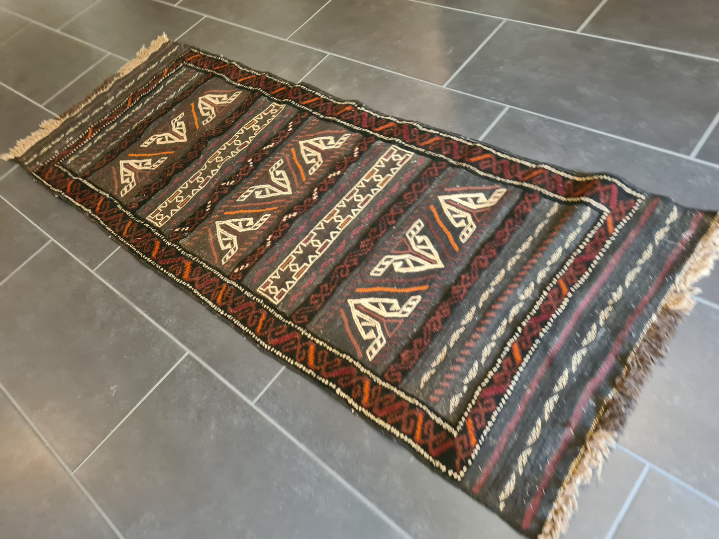 Antiker Handgeknüpfter Perser Teppich Belutsch Orientteppich Sammlerstück 177x60cm