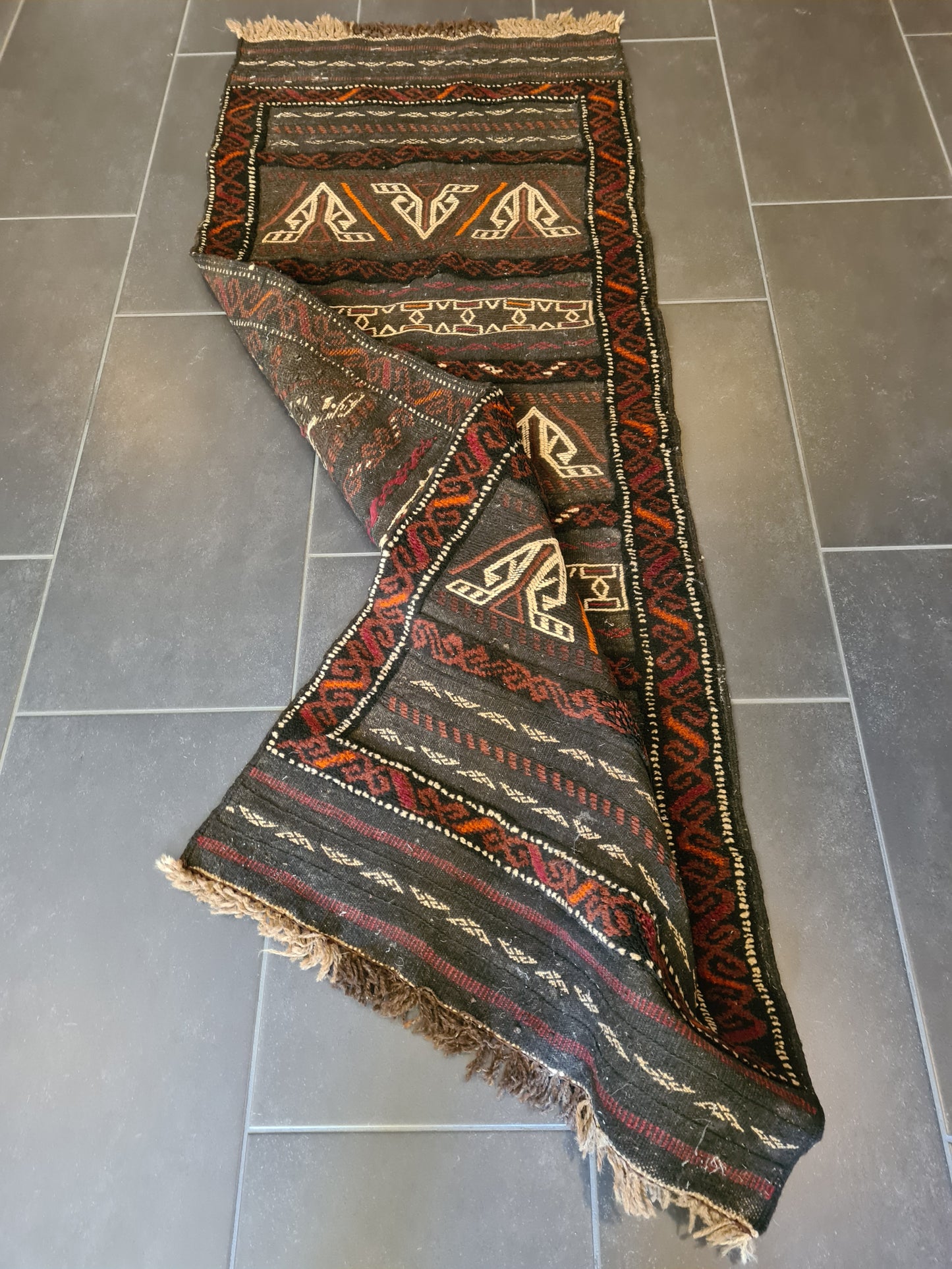 Antiker Handgeknüpfter Perser Teppich Belutsch Orientteppich Sammlerstück 177x60cm