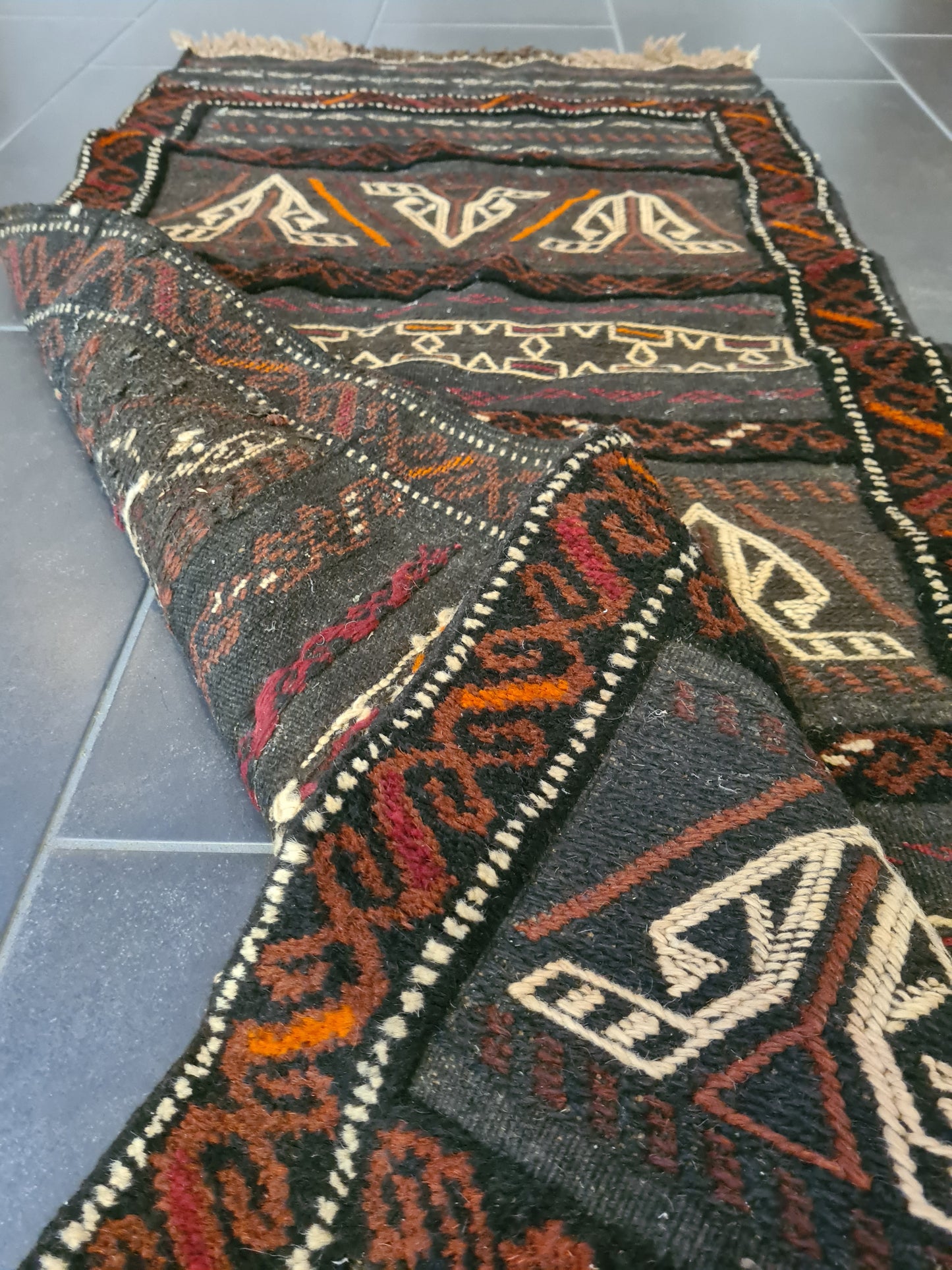 Antiker Handgeknüpfter Perser Teppich Belutsch Orientteppich Sammlerstück 177x60cm