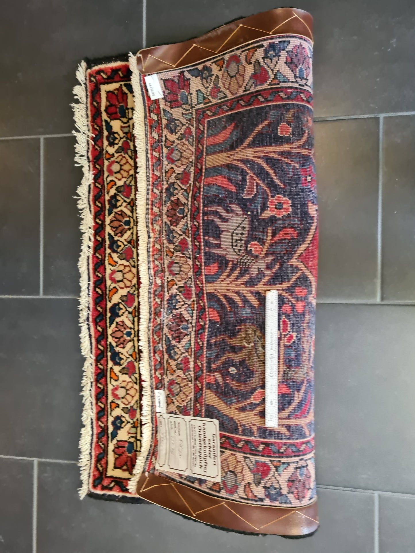 Antiker Handgeknüpfter Perser Teppich Sarough Orientteppich Bilderteppich 75x79cm