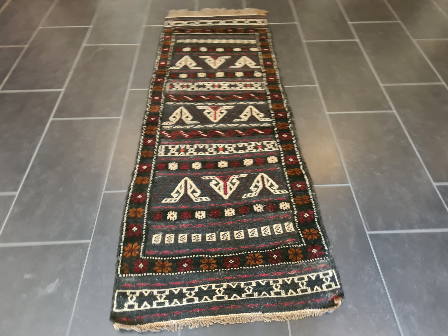 Antiker Handgeknüpfter Perser Teppich Belutsch Orientteppich Sammlerstück 177x66cm