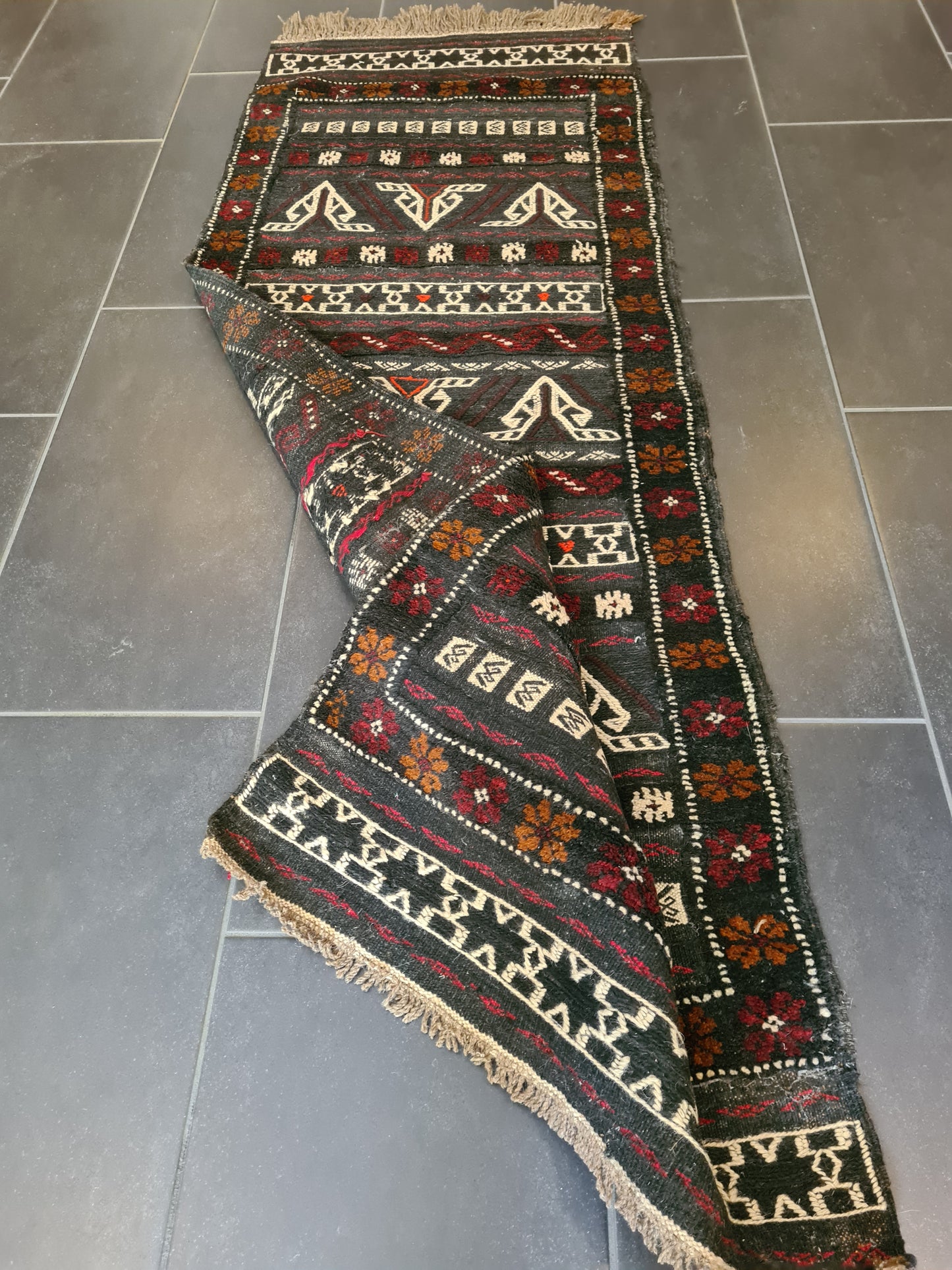 Antiker Handgeknüpfter Perser Teppich Belutsch Orientteppich Sammlerstück 177x66cm