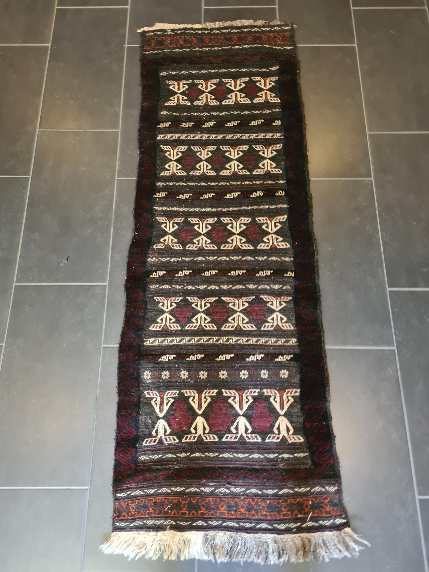 Antiker Handgeknüpfter Perser Teppich Belutsch Orientteppich Sammlerstück 182x64cm