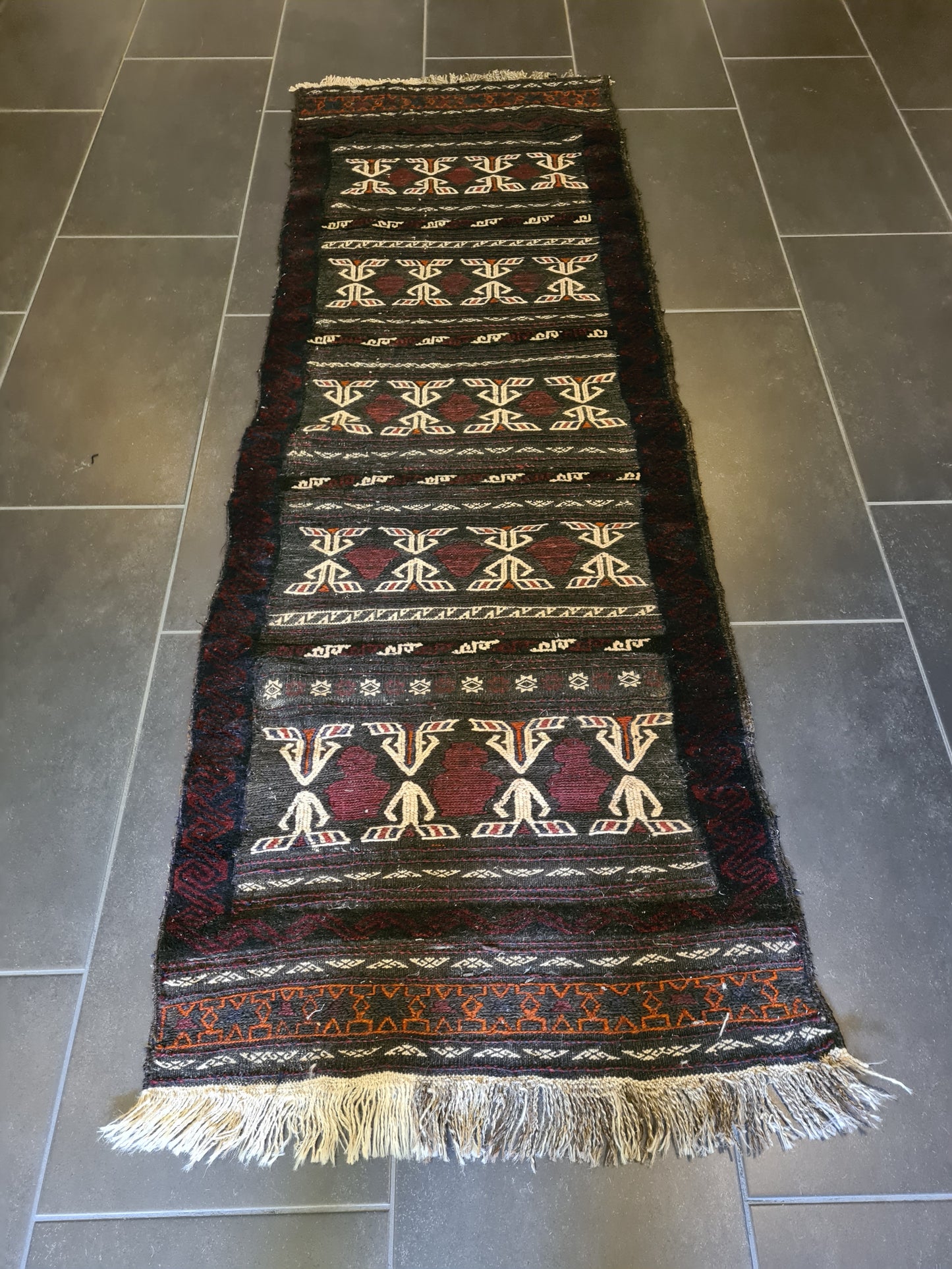 Antiker Handgeknüpfter Perser Teppich Belutsch Orientteppich Sammlerstück 182x64cm