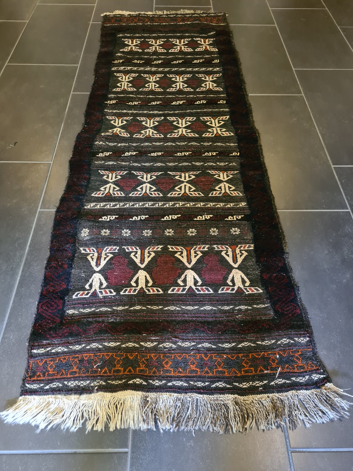 Antiker Handgeknüpfter Perser Teppich Belutsch Orientteppich Sammlerstück 182x64cm