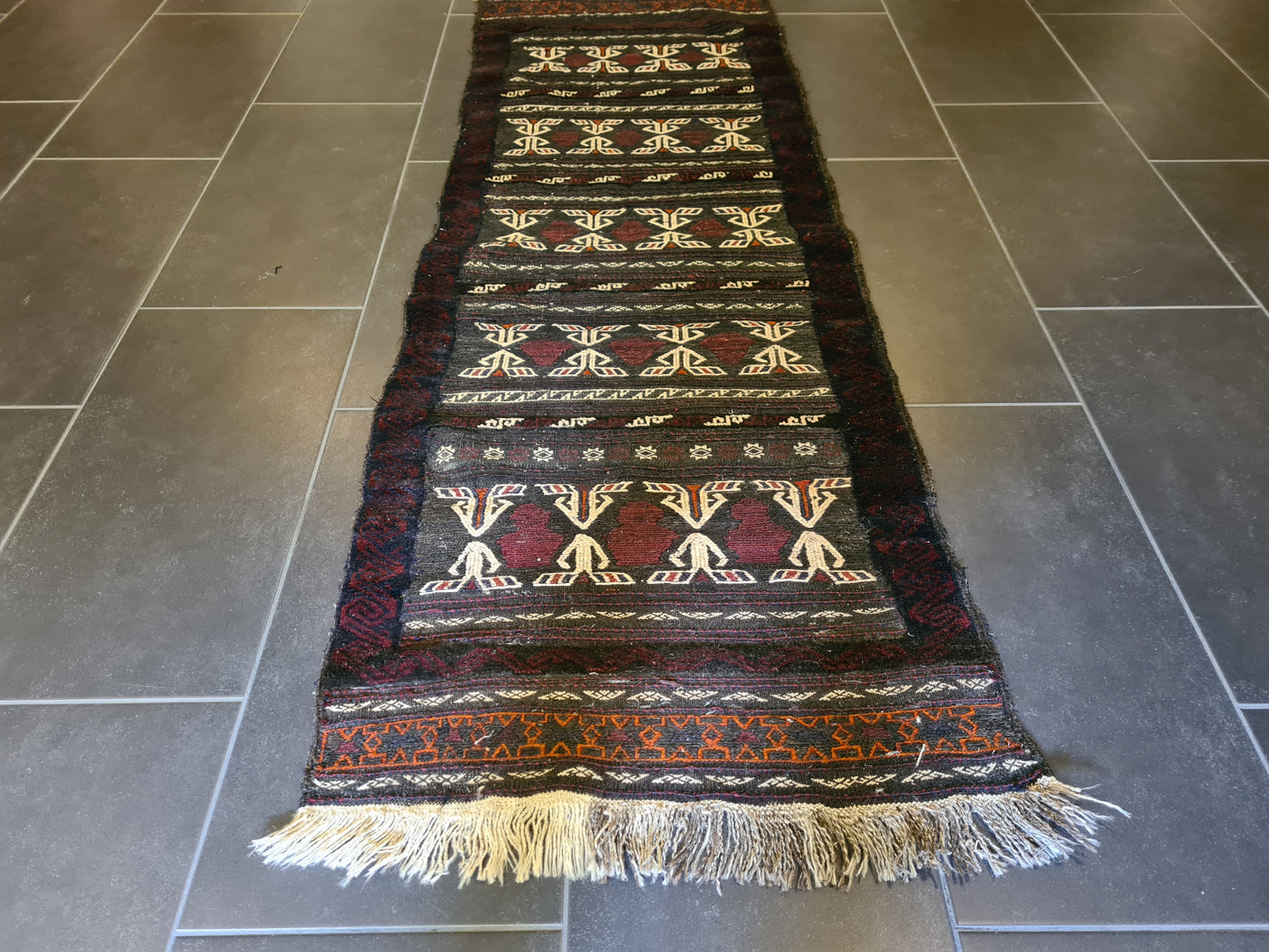 Antiker Handgeknüpfter Perser Teppich Belutsch Orientteppich Sammlerstück 182x64cm