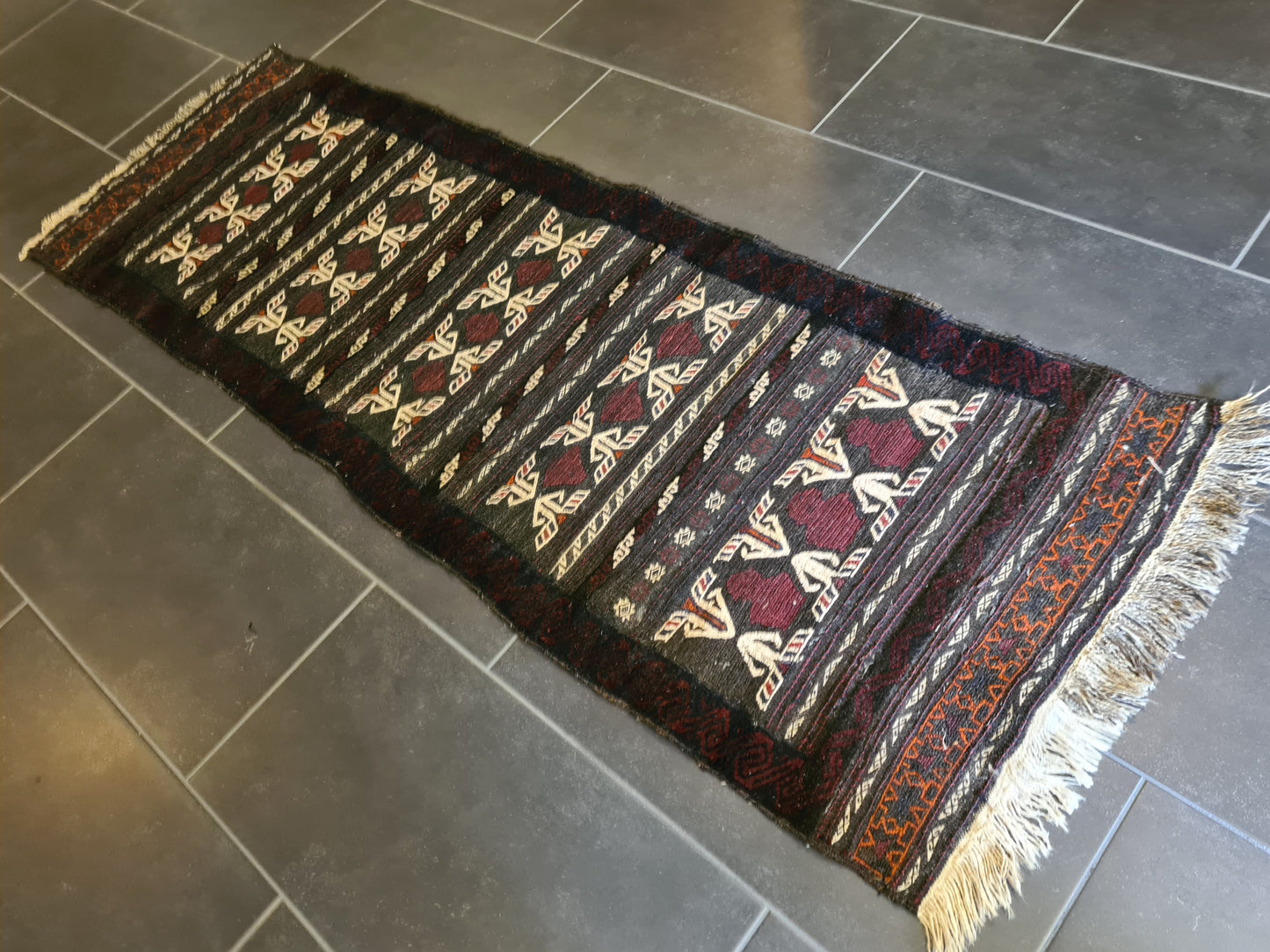 Antiker Handgeknüpfter Perser Teppich Belutsch Orientteppich Sammlerstück 182x64cm