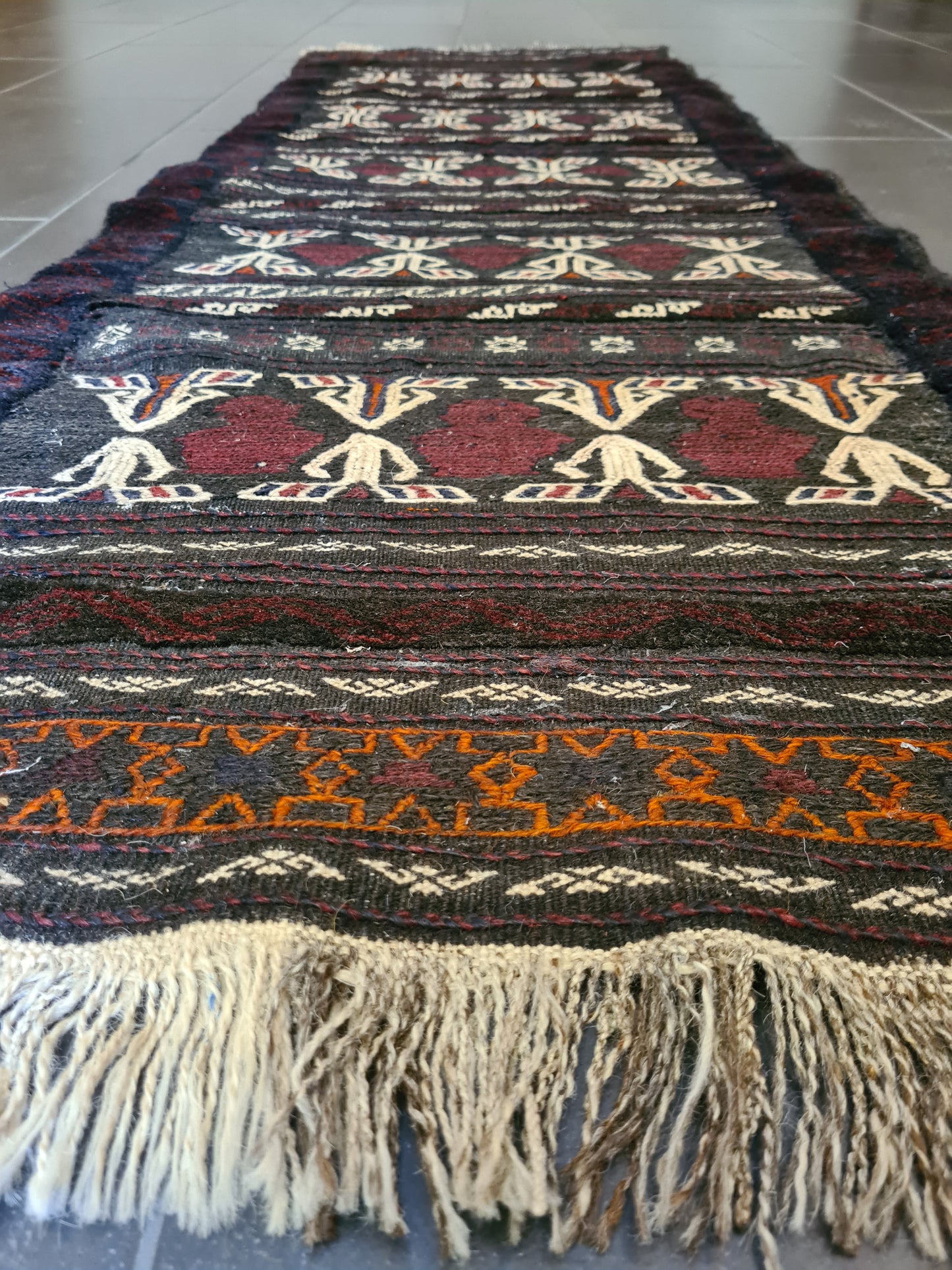 Antiker Handgeknüpfter Perser Teppich Belutsch Orientteppich Sammlerstück 182x64cm