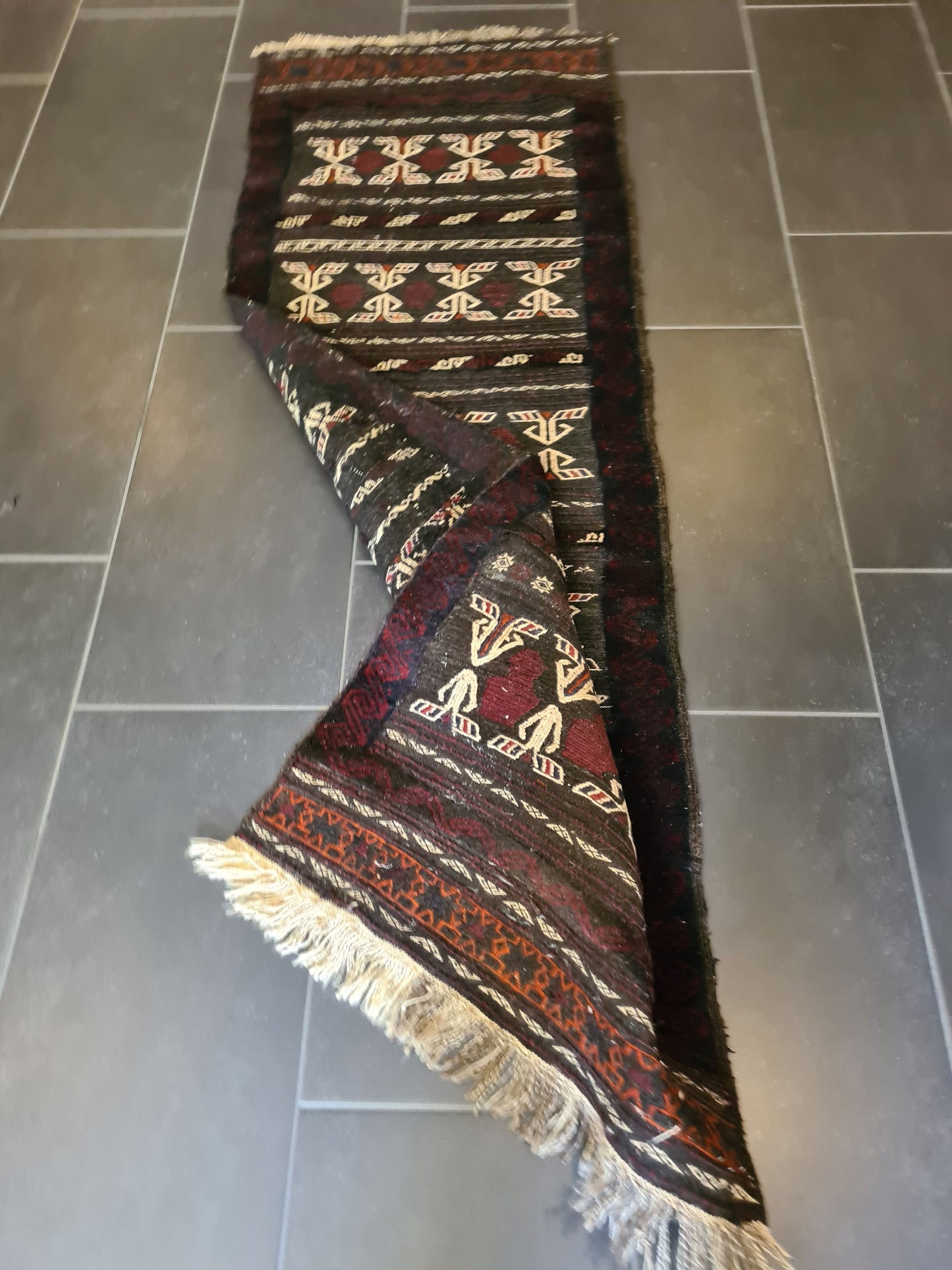 Antiker Handgeknüpfter Perser Teppich Belutsch Orientteppich Sammlerstück 182x64cm