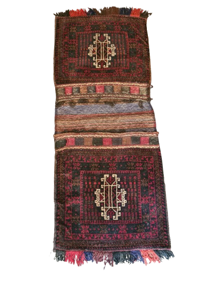 Antiker Handgeknüpfter Perser Teppich Belutsch Orientteppich Sammlerstück Tasche 150x63cm