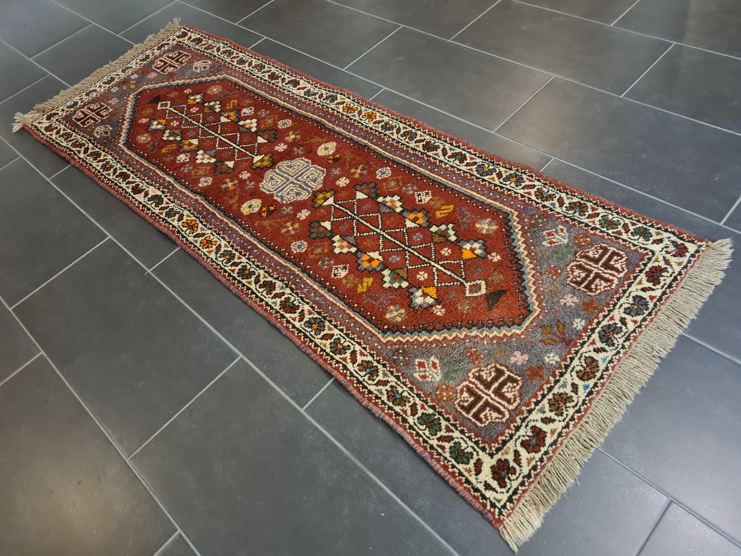 Antiker Handgeknüpfter Perser Teppich Orientteppich Shiraz 200x76cm