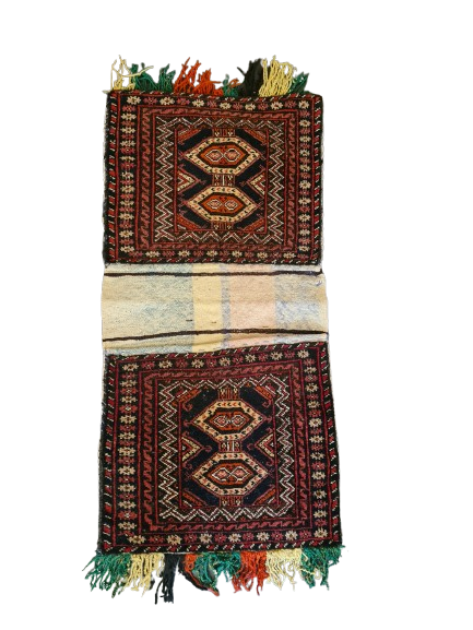 Antiker Handgeknüpfter Perser Teppich Orientteppich Sammlerstück Satteltasche 90x44cm