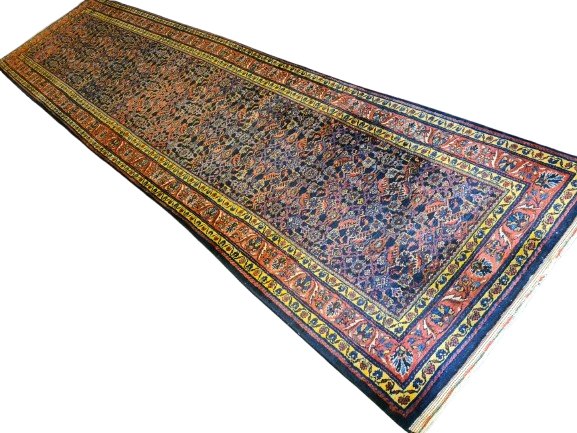 Antiker Handgeknüpfter Perserteppich Orientteppich Sarough 419x110cm