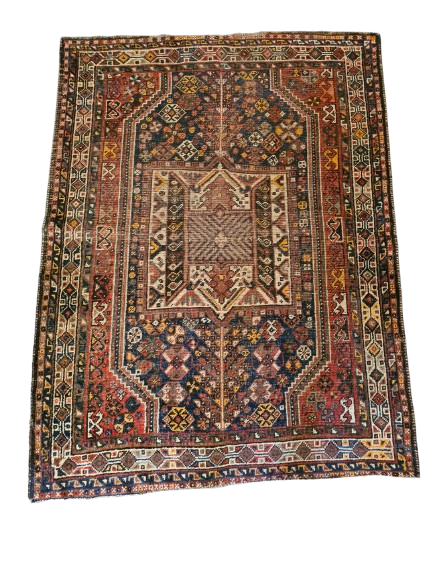 Antiker Handgeknüpfter Perserteppich Shiraz Orientteppich 168x126cm