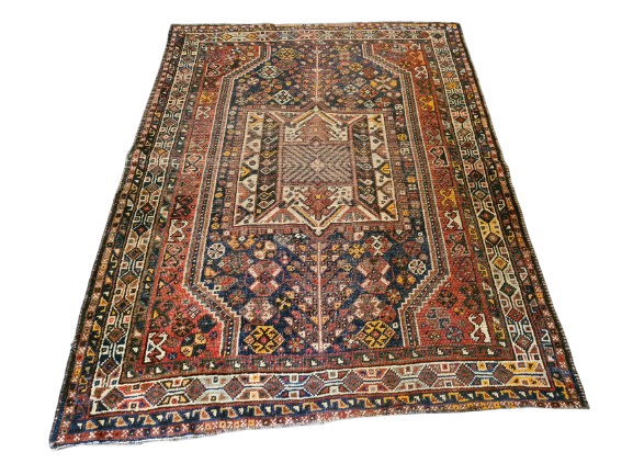 Antiker Handgeknüpfter Perserteppich Shiraz Orientteppich 168x126cm