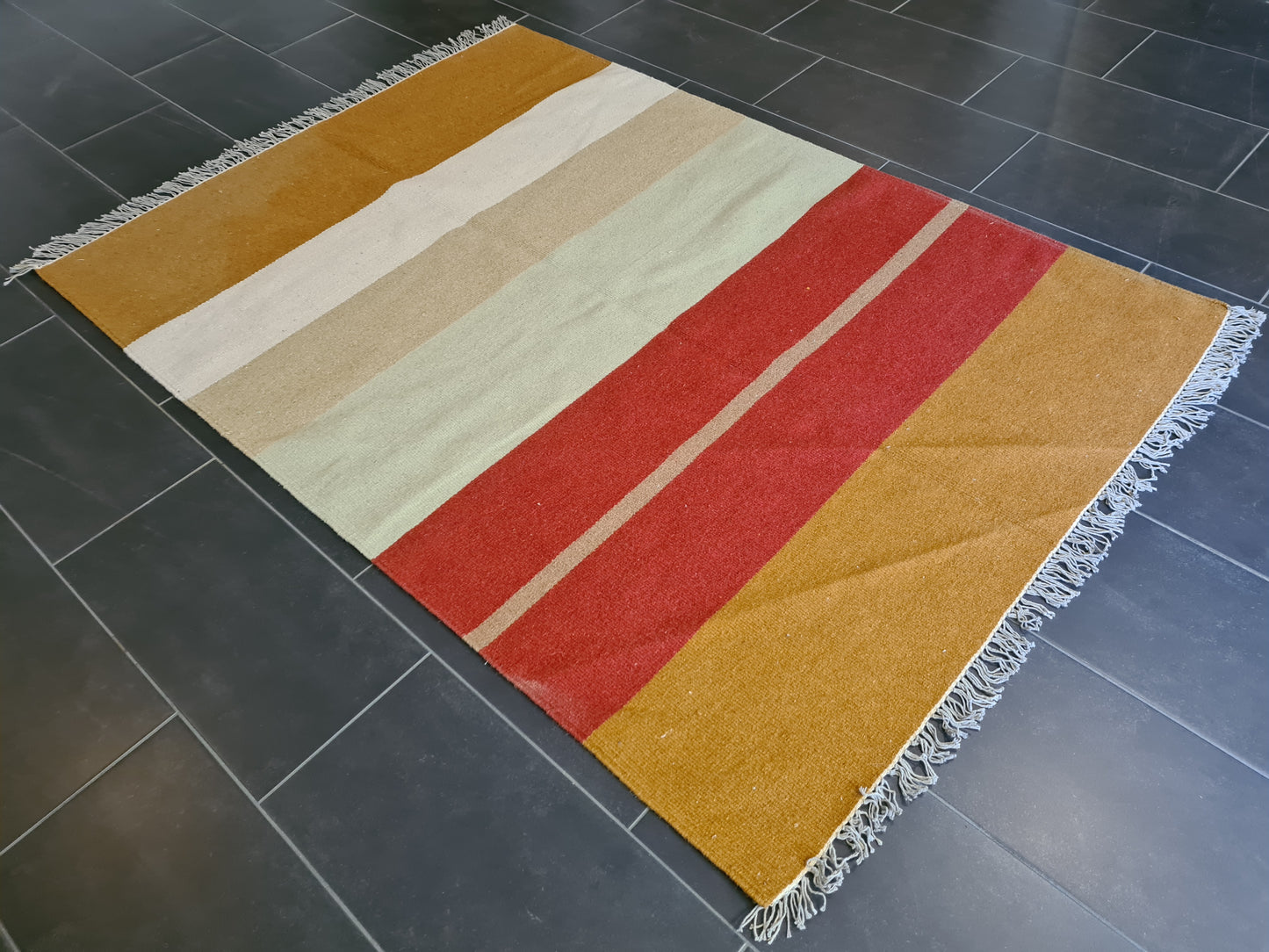 Feiner Handgeknüpfter Perser Teppich Orientteppich Kelim 201x141cm