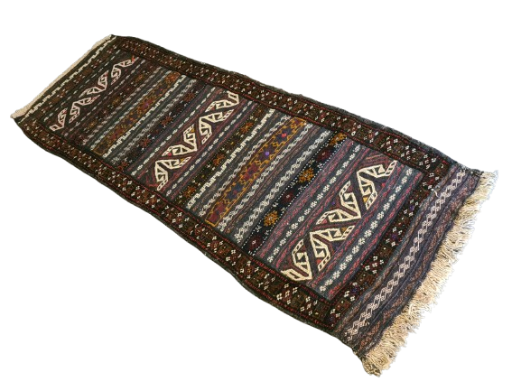 Antiker Perser Teppich Belutsch Handgeknüpfter Orientteppich Sammlerstück 190x68cm