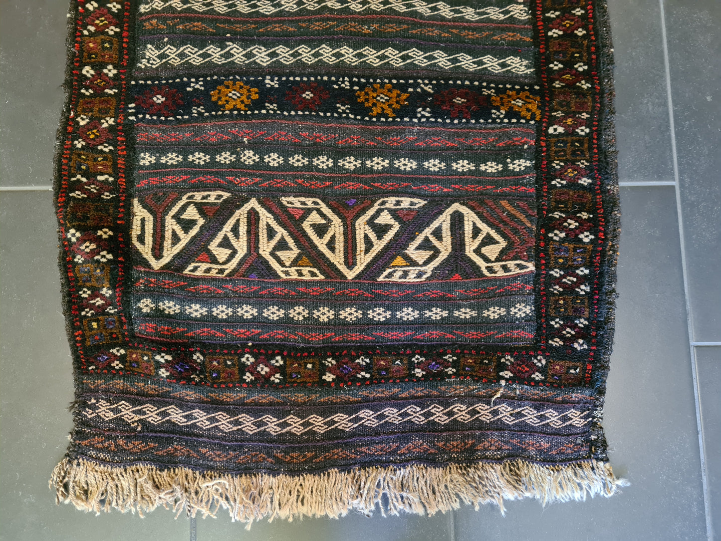 Antiker Perser Teppich Belutsch Handgeknüpfter Orientteppich Sammlerstück 190x68cm