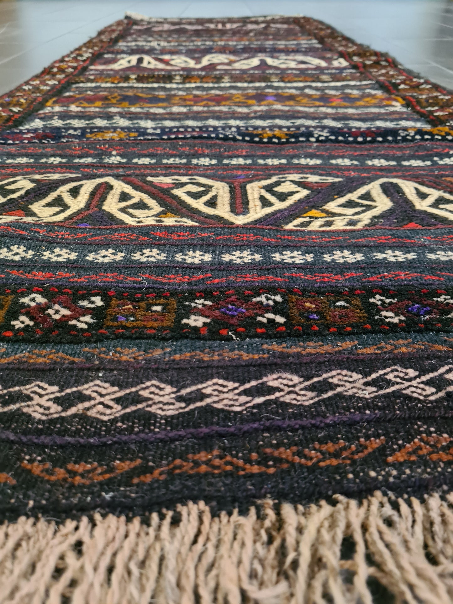 Antiker Perser Teppich Belutsch Handgeknüpfter Orientteppich Sammlerstück 190x68cm