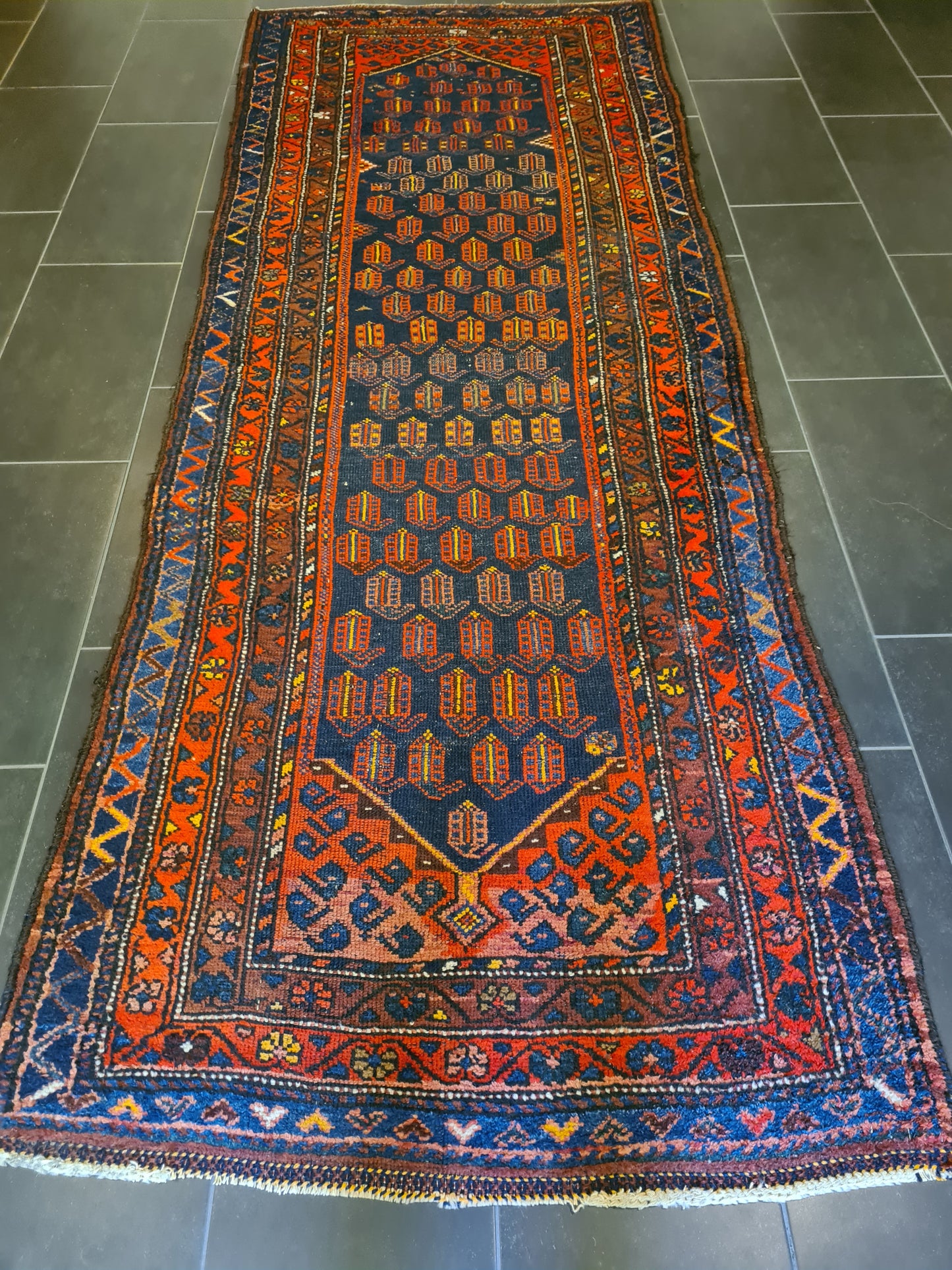 Antiker Handgeknüpfter Perser Teppich Bidjar Orientteppich 301x11cm