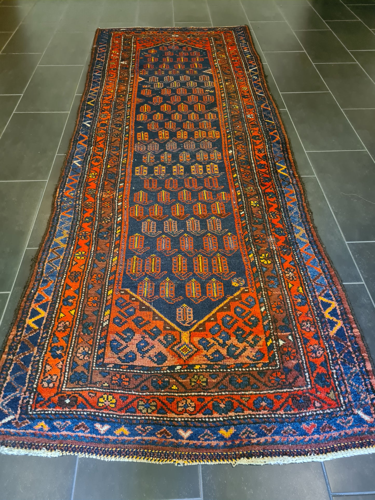 Antiker Handgeknüpfter Perser Teppich Bidjar Orientteppich 301x11cm