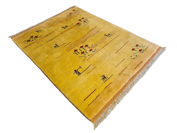 Edler Handgeknüpfter Perser Teppich Gabbeh Orientteppich 134x104cm