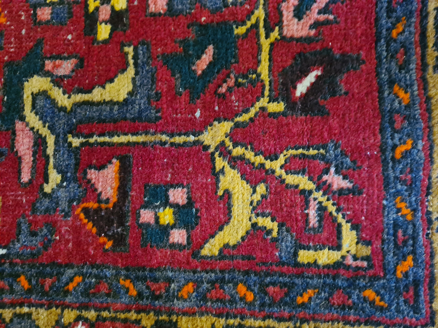 Antiker Handgeknüpfter Perser Teppich Heris Orientteppich 336x95cm