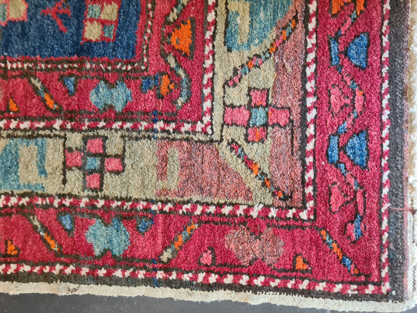 Antiker Handgeknüpfter Heris Perser Teppich Orientteppich 347x107cm