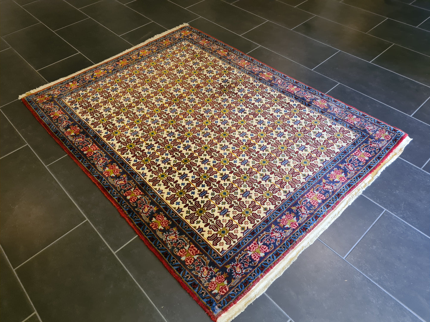 Hochwertiger Handgeknüpfter Perser Teppich Bidjar Orientteppich 165x125cm