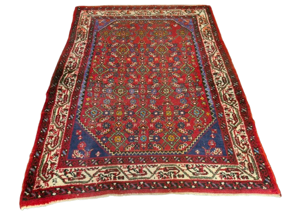 Antiker Handgeknüpfter Perserteppich Hamedan Orientteppich 152x114cm