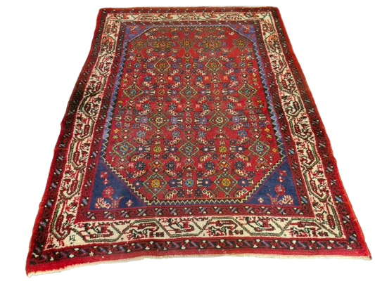 Antiker Handgeknüpfter Perserteppich Hamedan Orientteppich 152x114cm