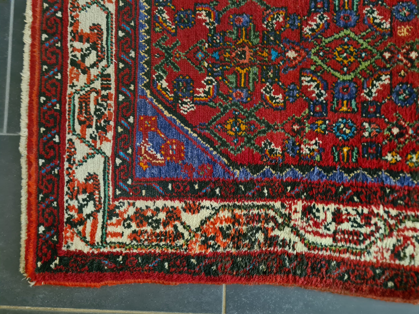 Antiker Handgeknüpfter Perserteppich Hamedan Orientteppich 152x114cm