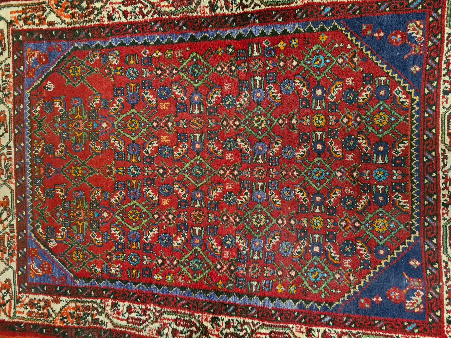 Antiker Handgeknüpfter Perserteppich Hamedan Orientteppich 152x114cm