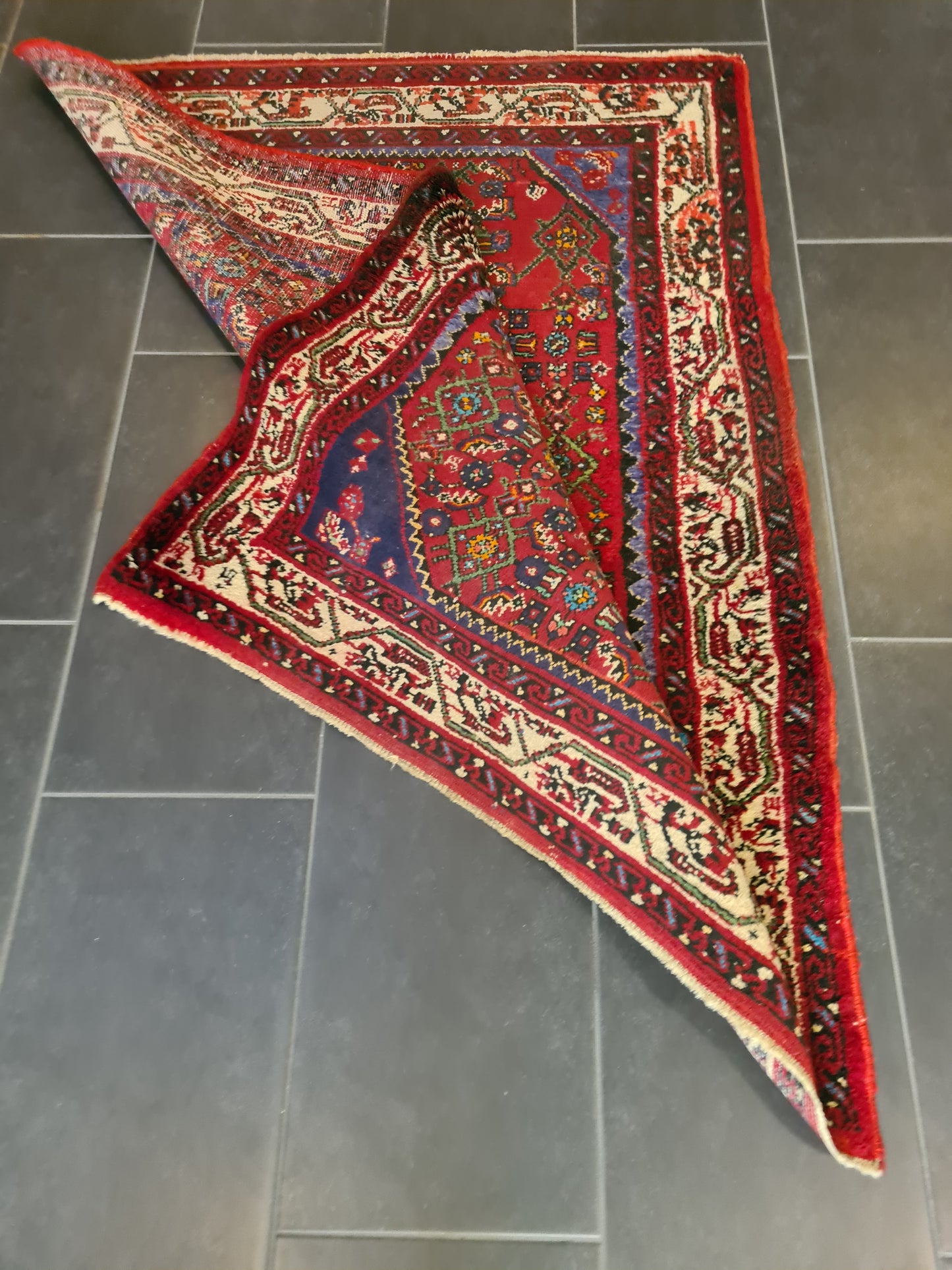 Antiker Handgeknüpfter Perserteppich Hamedan Orientteppich 152x114cm