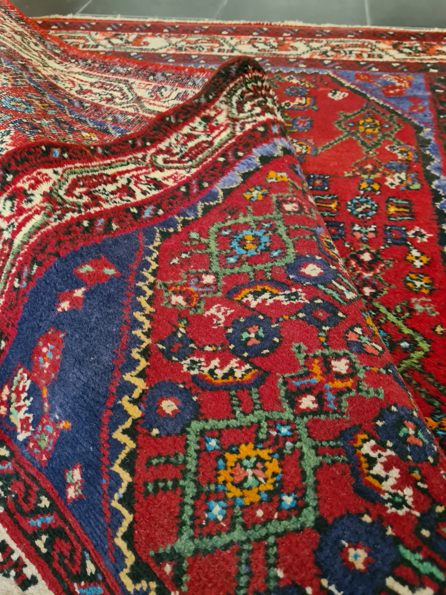 Antiker Handgeknüpfter Perserteppich Hamedan Orientteppich 152x114cm