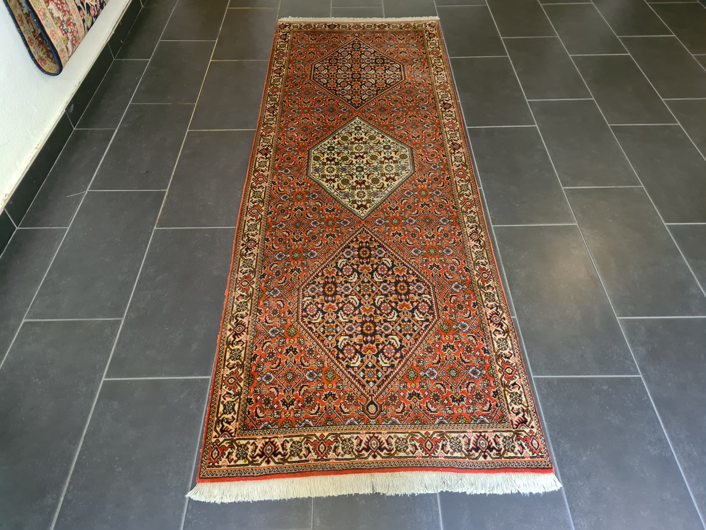 Hochwertiger Handgeknüpfter Perser Teppich Bidjar Orientteppich 250x90cm