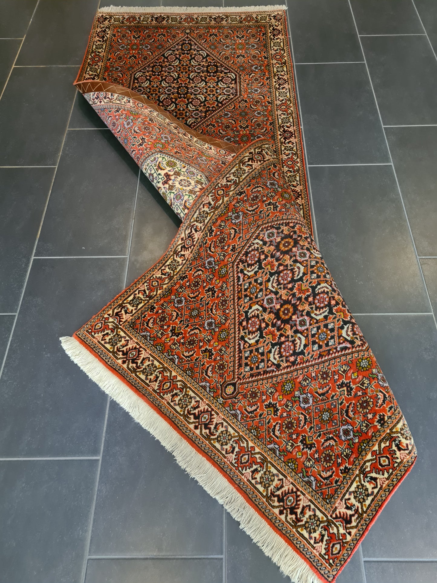 Hochwertiger Handgeknüpfter Perser Teppich Bidjar Orientteppich 250x90cm