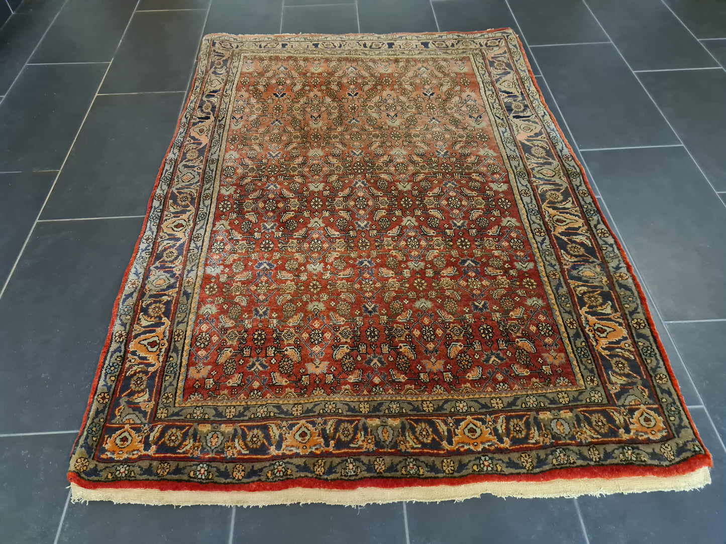 Antiker Handgeknüpfter Bidjar Perser Teppich Orientteppich 170x121cm