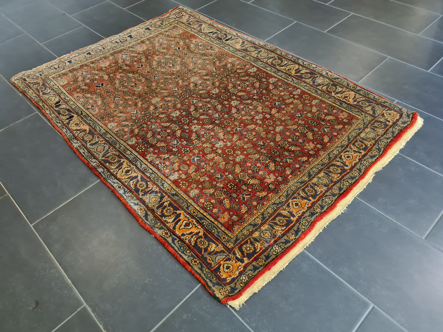 Antiker Handgeknüpfter Bidjar Perser Teppich Orientteppich 170x121cm