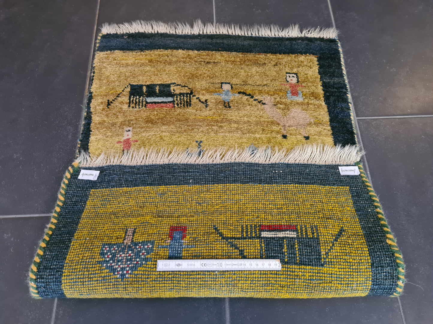 Antiker Handgeknüpfter Perser Teppich Orientteppich Gabbeh 90x60cm