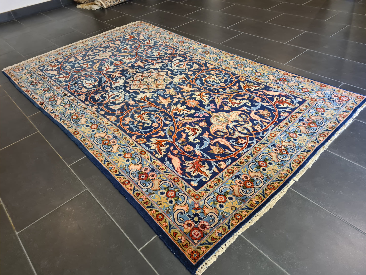 Königlicher Handgeknüpfter Perser Teppich Sarough Orientteppich 228x135cm