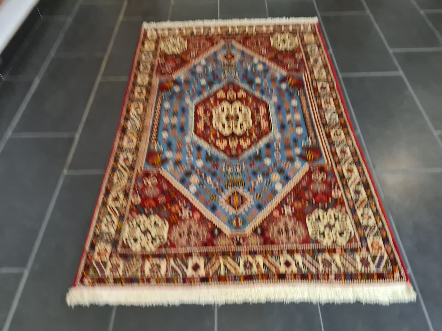 Antiker Feiner Handgeknüpfter Perser Teppich Orientteppich Senneh Bidjar 156x102cm