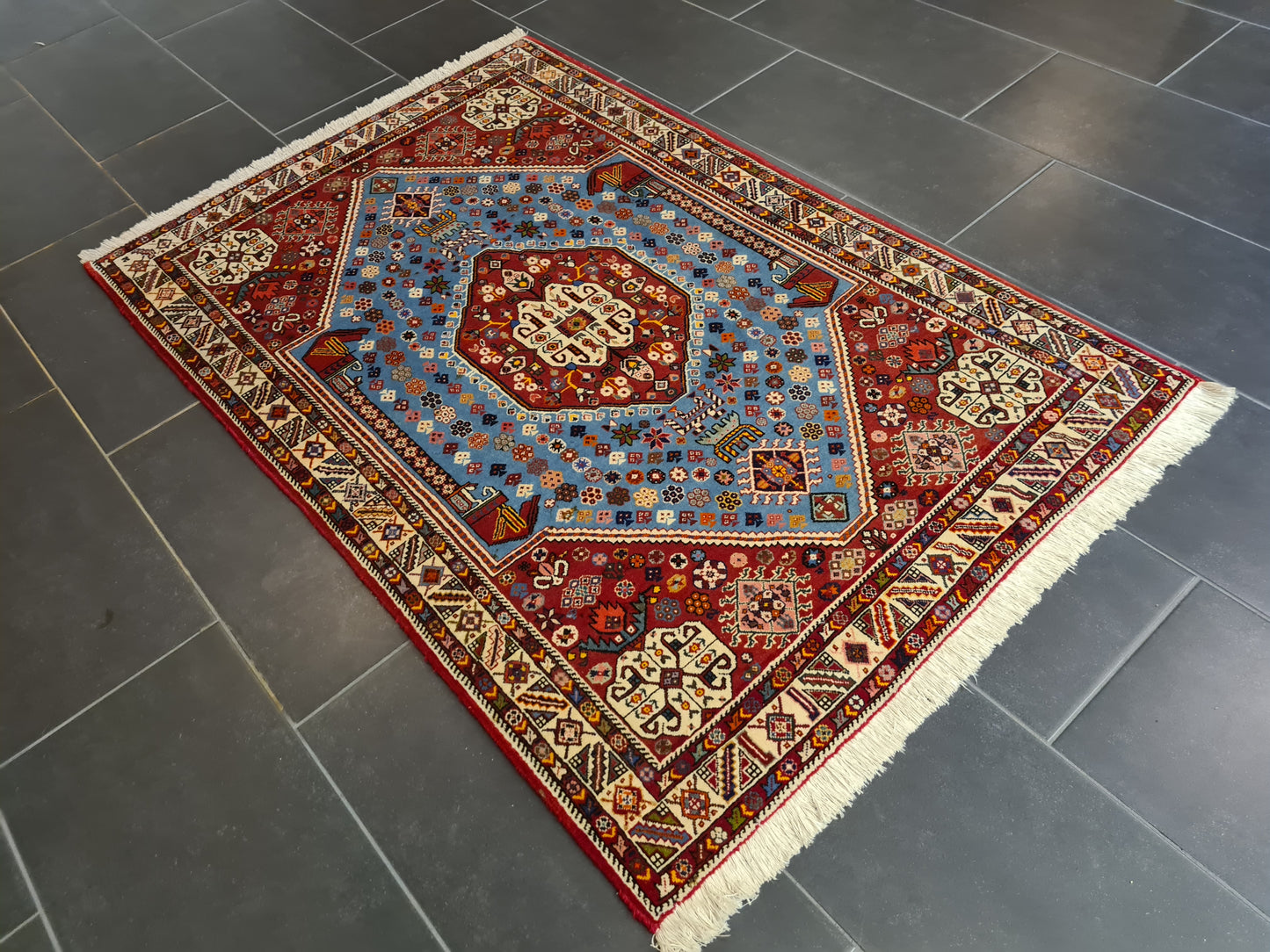 Antiker Feiner Handgeknüpfter Perser Teppich Orientteppich Senneh Bidjar 156x102cm