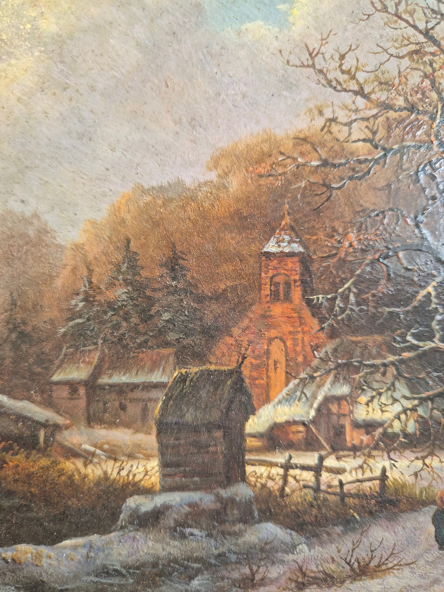 Ölgemälde Gemälde Winterlandschaft Hermanus Koekkoek jr. (1836-1909)