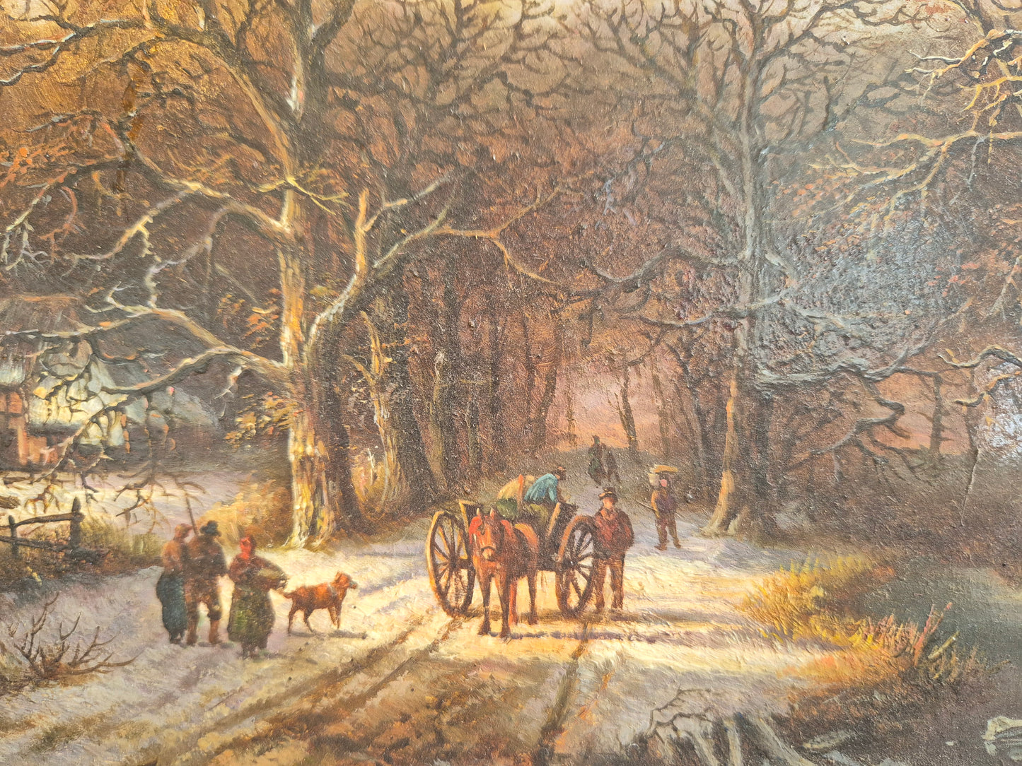 Ölgemälde Gemälde Winterlandschaft Hermanus Koekkoek jr. (1836-1909)