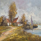 Ölgemälde Gemälde Hofmann (XX) Idyllische Landschaft See 70x80cm