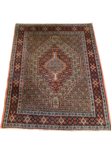 Antiker Feiner Handgeknüpfter Perser Teppich Senneh Bidjar Orientteppich 154x125cm